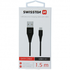  SWISSTEN datový kabel USB / USB-C (3.1) 1,5 m - black 