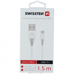  SWISSTEN datový kabel USB / USB-C (3.1) 1,5 m - white 