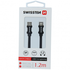  SWISSTEN datový kabel USB-C / Lightning 1,2 m - black 