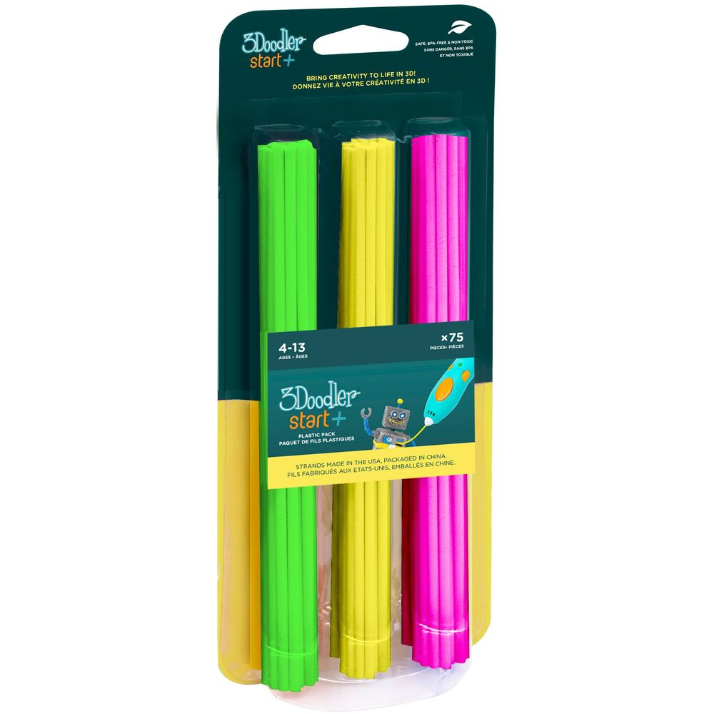 3Doodler náplň ECO-PCL pro 3D pero Start+ 75ks - neon (zelená, žlutá, růžová)