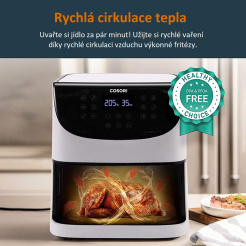 Cosori CP158-AF PREMIUM + 5x špíz a gril. rošt - bílá