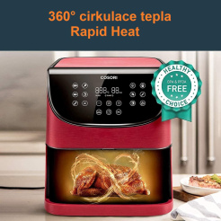 Cosori CP158-AF PREMIUM + 5x špíz a gril. rošt - červená