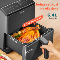 Cosori Dual Blaze 6.4L SMART + 5x špíz a gril. rošt - černá