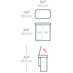 Simplehuman Dual Sensor 58 L (34/24) - bílá ocel
