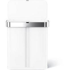 Simplehuman Dual Sensor 58 L (34/24) - bílá ocel