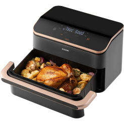 Horkovzdušná fritéza Cosori Dual Blaze TwinFry Smart 10L + kleště - černá