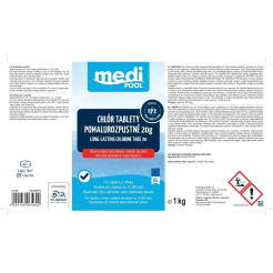 mediPOOL CHLÓR pomalurozpustné tablety 20g 1,0 kg