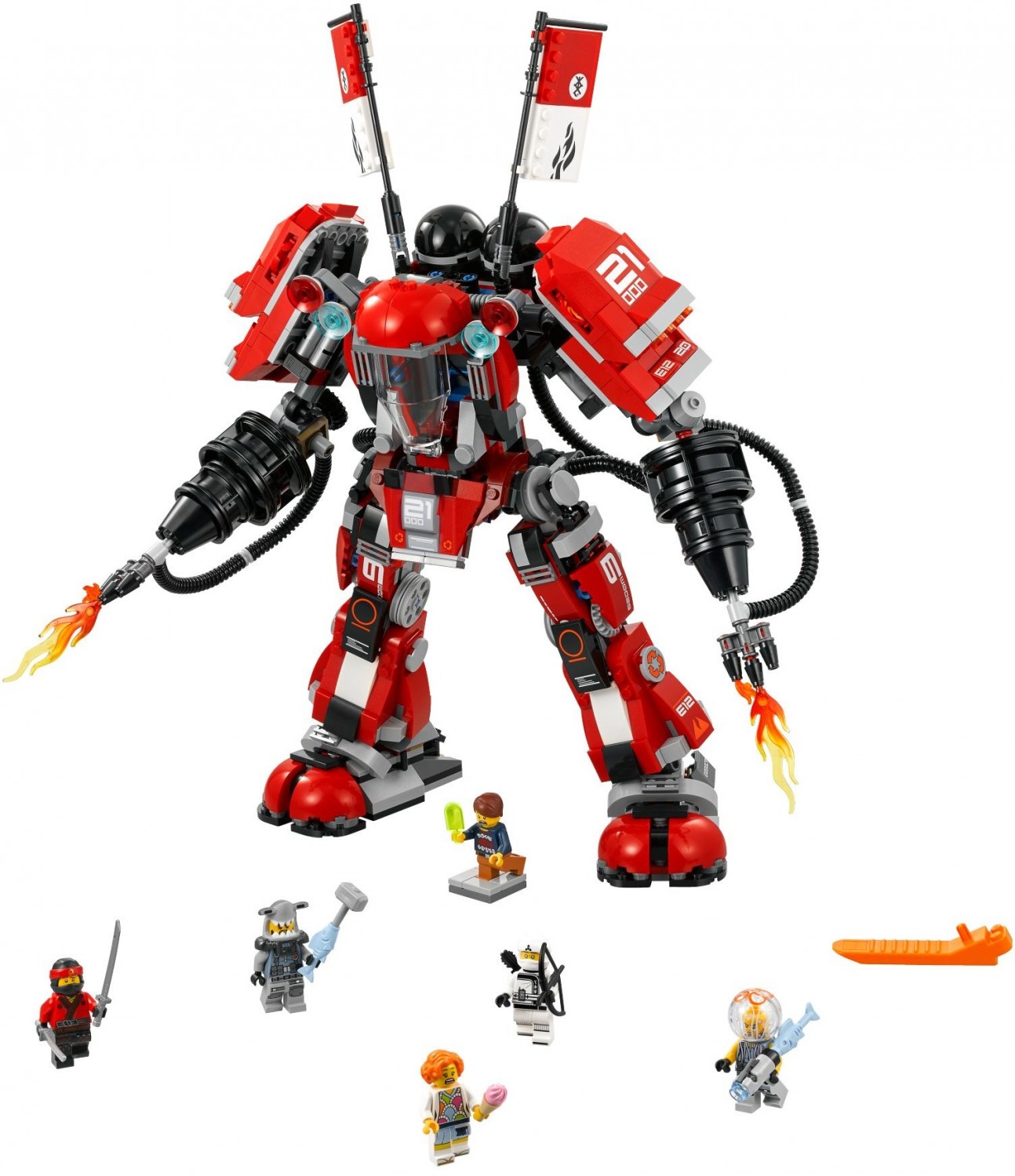 Ohnivý Robot s šesticí minifigurek v jednom balení