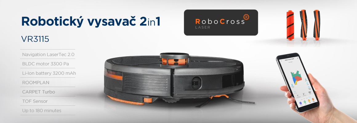 Představení robotického vysavače Concept VR3115 2v1 RoboCross Laser