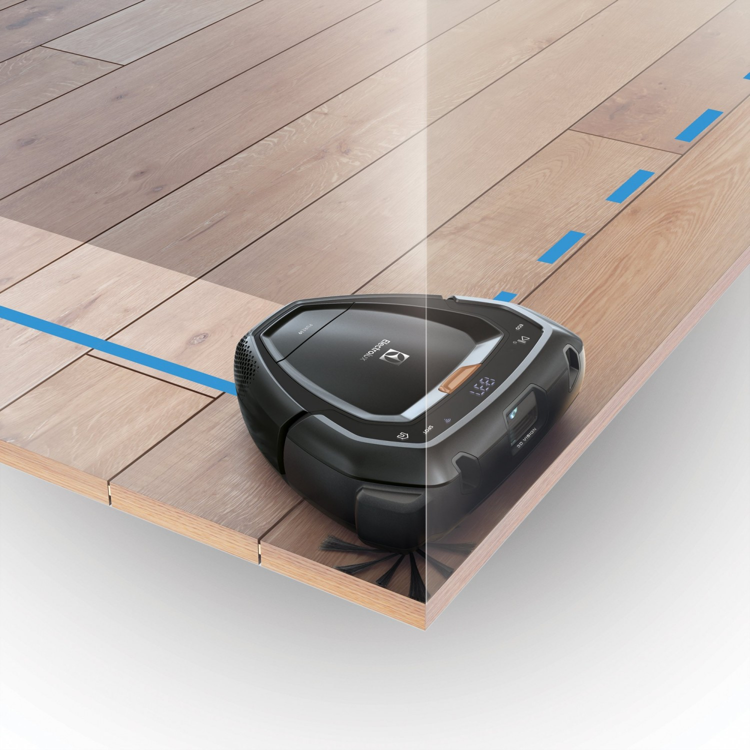 Precizní úklid díky trojúhelníkovému tvaru Trinity a technologiím PowerBrush, FlowMotion