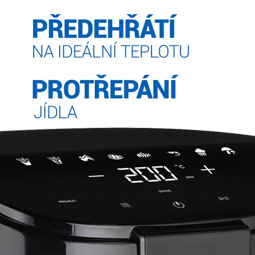 Pokročilé funkce Předehřátí na ideální teplotu a Protřepání jídla