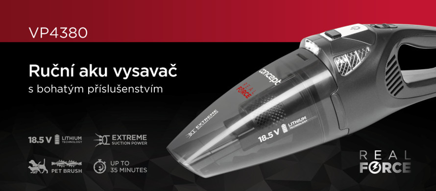 Představení ručního vysavače Concept VP4380 Real Force